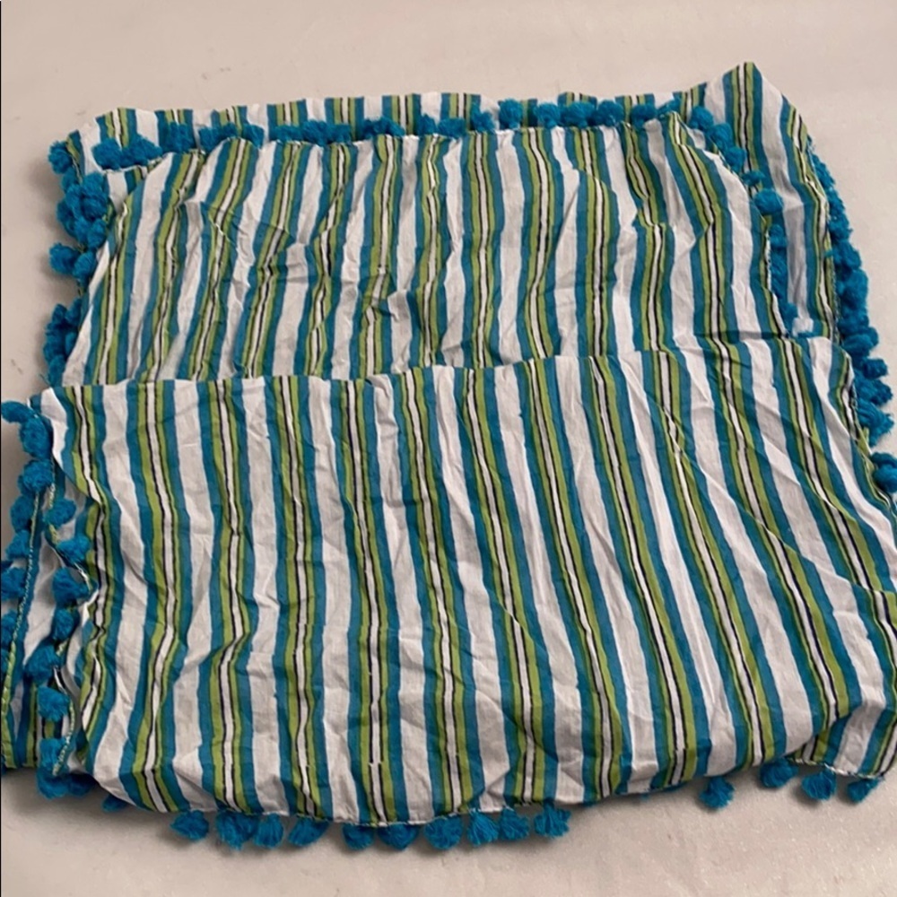 Roberta Roller Rabbit striped pom pom wrap scarf